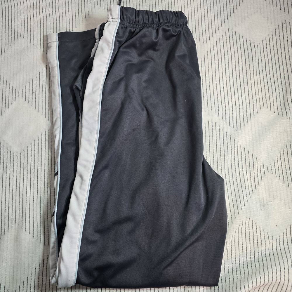 Wilson Athletic Track Jogging Pants Dark Gray & L. Blue Drawstring Zip Ankles M